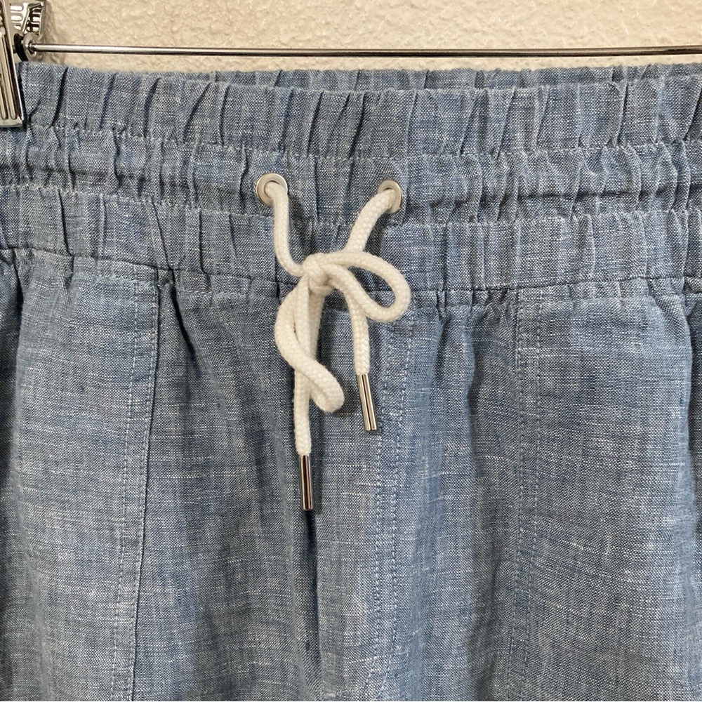 Athleta Carbón Linen Jogger Blue Drawstring Pants size 12 - Picture 4 of 13